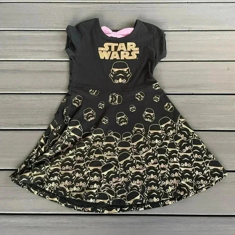 Star Wars Girl’s Storm Troopers Dress Size XL‎ Black/Gold